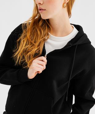 Sweat zippée à capuche en molleton femme vue3 - GEMO 4G FEMME - GEMO