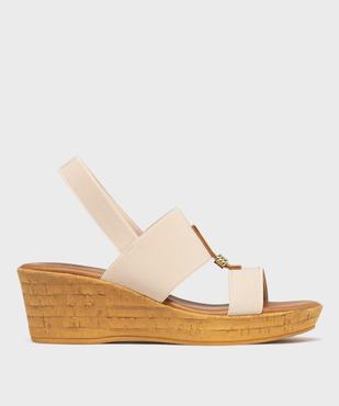 Sandales à talon compensé et brides élastiquées femme vue1 - VALENTINA BALDA - GEMO