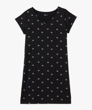 Chemise de nuit imprimée à manches courtes femme vue4 - GEMO 4G FEMME - GEMO