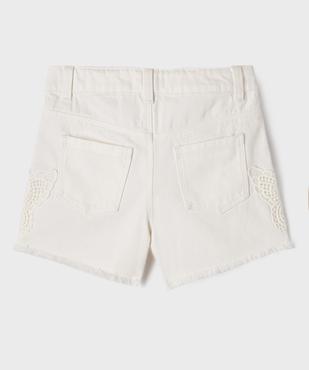 Short en jean brodé à bord franc fille vue4 - GEMO (ENFANT) - GEMO