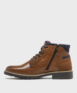 Boots à lacets et zip avec détails en jean homme  - Lee Cooper vue3 - LEE COOPER - GEMO