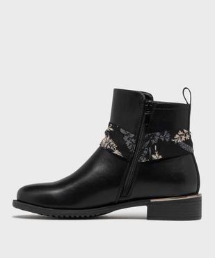 Boots zippées à bride foulard femme vue3 - EMILIA ROSA - GEMO