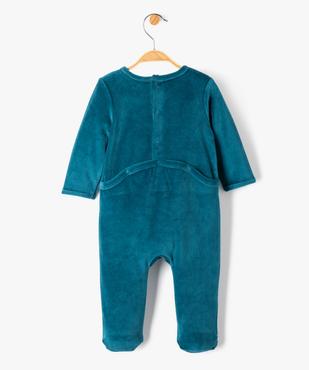 Pyjama bébé à pont-dos en velours avec message vue3 - PREMIER PRIX BY GEMO - GEMO