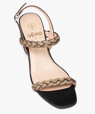 Sandales femme à talon et brides tressées en strass vue6 - GEMO(URBAIN) - GEMO