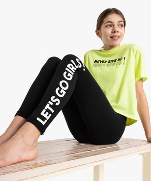 Leggings fille spécial sport avec inscription sur une jambe vue1 - GEMO (JUNIOR) - GEMO