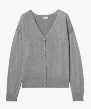 Gilet à col V en maille fine et boutons fantaisie femme vue4 - GEMO 4G FEMME - GEMO