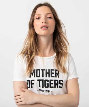 Tee-shirt femme à manches courtes avec inscription vue2 - GEMO 4G FEMME - GEMO