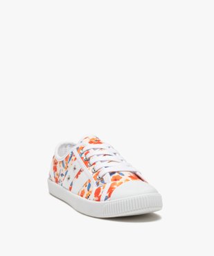 Baskets femme à lacet dessus toile à motif fleuri vue2 - GEMO (SPORTSWR) - GEMO