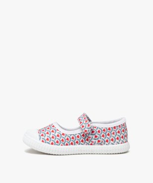 Ballerines fille en toile imprimée et à scratch vue4 - GEMO (ENFANT) - GEMO