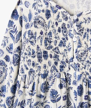 Robe à manches longues fleurie et pailletée fille vue3 - GEMO (ENFANT) - GEMO