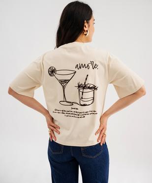 Tee-shirt manches courtes loose imprimé devant et dos femme vue2 - GEMO(FEMME PAP) - GEMO