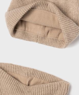 Ensemble bonnet et tour de cou avec doublure polaire bébé garçon vue2 - GEMO 4G BEBE - GEMO