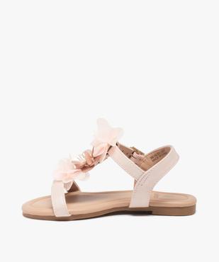 Sandales fille unies à fines brides et fleurs en tulle vue3 - GEMO (ENFANT) - GEMO