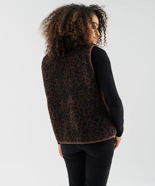 Veste sans manches en sherpa à motif animalier femme vue3 - GEMO 4G FEMME - GEMO
