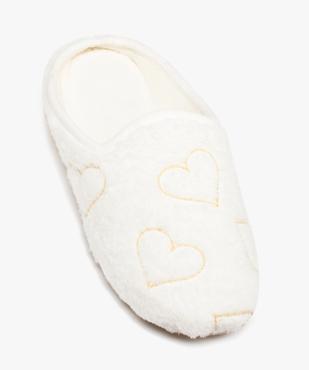 Chaussons femme mules douces brodées cœurs vue5 - GEMO(HOMWR FEM) - GEMO