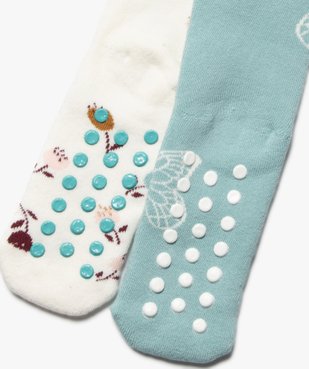 Chaussettes d’intérieur antidérapantes à motifs fleuris fille (lot de 2) vue2 - GEMO 4G FILLE - GEMO