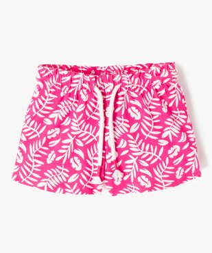 Short bébé fille en maille de coton imprimé à taille élastiquée vue1 - GEMO(BEBE DEBT) - GEMO