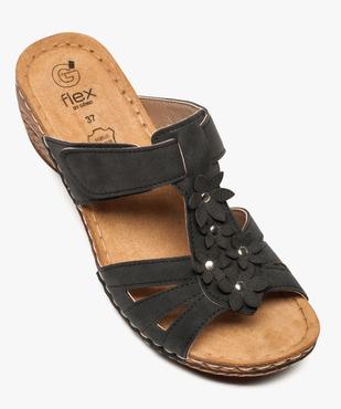 Mules femme confort avec fleurs en relief et bride à scratch vue5 - GEMO (CONFORT) - GEMO