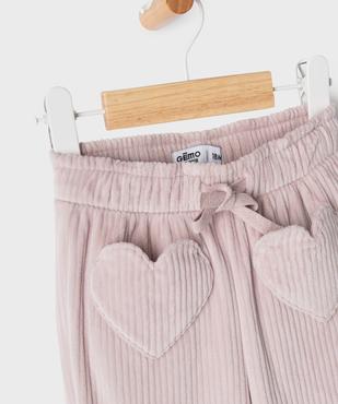 Pantalon droit en velours côtelé extensible bébé fille vue2 - GEMO(BEBE DEBT) - GEMO