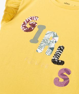 Tee-shirt fille loose à manches volantées et sequins vue2 - GEMO (ENFANT) - GEMO