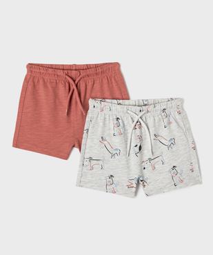 Short en coton avec taille ajustable bébé garçon (lot de 2) vue1 - GEMO(BB COUCHE) - GEMO