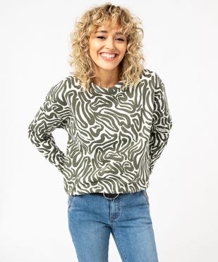 Sweat imprimé à col rond femme vue1 - GEMO 4G FEMME - GEMO
