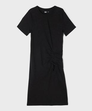 Robe tee-shirt en maille à taille froncée fille vue1 - GEMO 4G FILLE - GEMO
