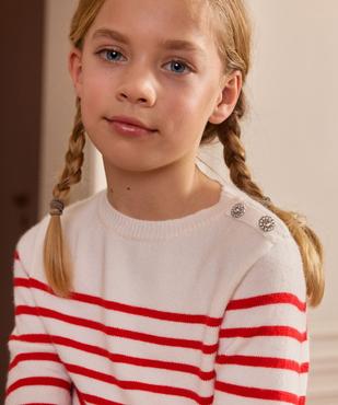 Pull rayé coupe courte fille - LuluCastagnette vue5 - LULUCASTAGNETTE - GEMO