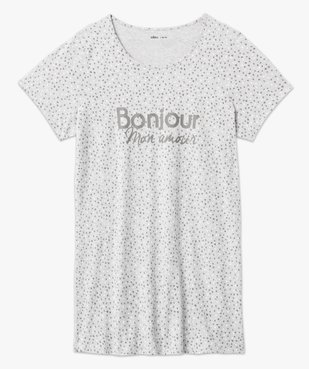 Chemise de nuit à manches courtes avec motifs femme grande taille vue4 - GEMO 4G FEMME - GEMO