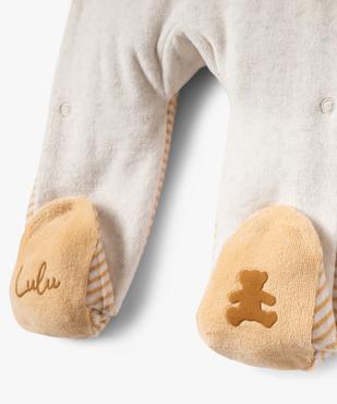 Ensemble 2 pièces bébé garçon pyjama en velours et bonnet- LuluCastagnette vue4 - LULUCASTAGNETTE - GEMO