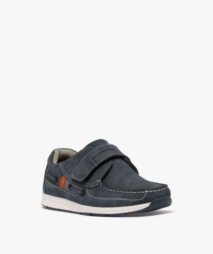 Chaussures bateau homme confort dessus en cuir uni et à scratch vue8 - G'FLEX GEMO FOR GOOD - GEMO
