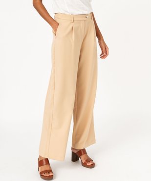 Pantalon large en toile extensible femme vue1 - GEMO(FEMME PAP) - GEMO