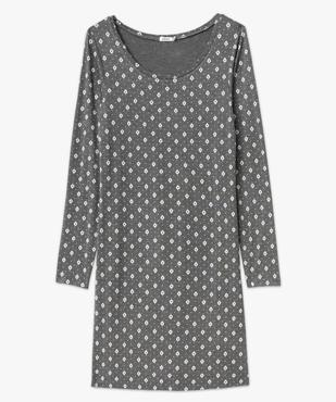 Chemise de nuit à manches longues femme vue4 - GEMO 4G FEMME - GEMO