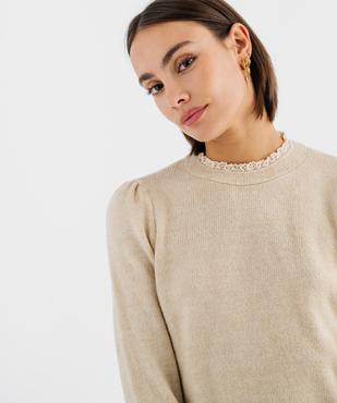 Pull col rond fantaisie femme vue2 - GEMO(FEMME PAP) - GEMO