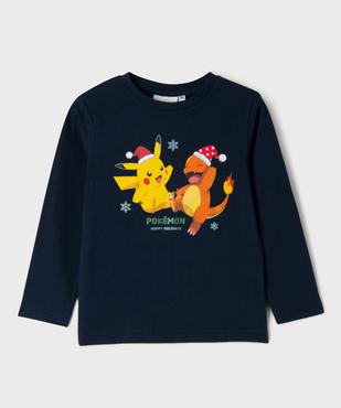 Tee-shirt manches longues spécial Noël garçon - Pokemon vue1 - POKEMON - GEMO