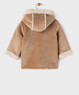 Manteau à capuche en velours doublure chaude bébé fille vue4 - GEMO(BEBE DEBT) - GEMO