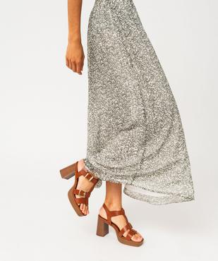 Jupe longue en voile fleuri femme vue6 - GEMO(FEMME PAP) - GEMO