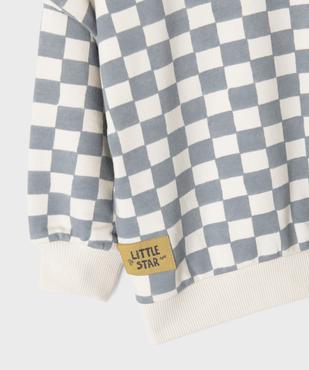 Sweat à motif damier bébé garçon vue2 - GEMO 4G BEBE - GEMO