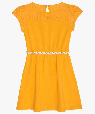 Robe fille avec haut en broderie anglaise et ceinture tressée vue3 - GEMO (ENFANT) - GEMO