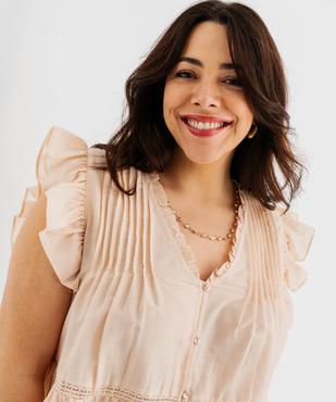 Blouse sans manches avec volants et broderies femme grande taille vue2 - GEMO (G TAILLE) - GEMO
