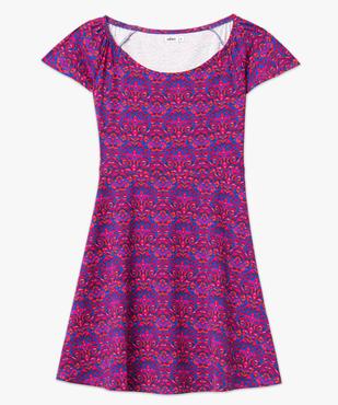 Robe femme imprimée à manches courtes et col modulable vue4 - GEMO(FEMME PAP) - GEMO