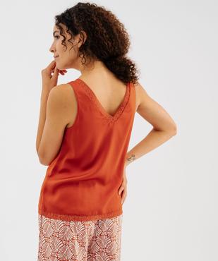 Haut de pyjama en satin avec finitions dentelle femme vue4 - GEMO 4G FEMME - GEMO