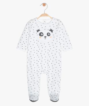 Pyjama bébé en velours imprimé en polyester recyclé vue1 - GEMO(BB COUCHE) - GEMO