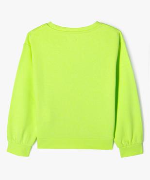 Sweat en molleton fluo à message fille vue3 - GEMO 4G FILLE - GEMO