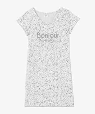 Chemise de nuit imprimée à manches courtes femme vue4 - GEMO 4G FEMME - GEMO