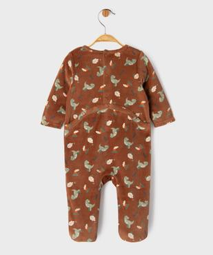 Pyjama dors-bien en velours avec motif dinosaures bébé vue4 - GEMO 4G BEBE - GEMO
