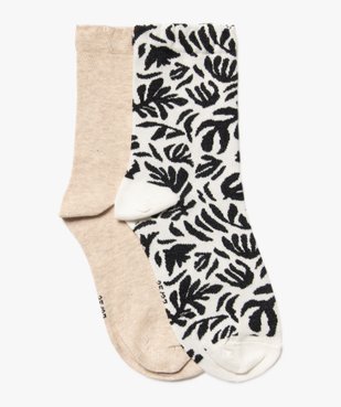 Chaussettes mi-hautes assorties femme (lot de 2) vue1 - GEMO(HOMWR FEM) - GEMO