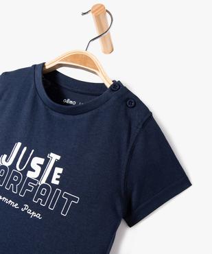 Tee-shirt à manches courtes avec message bébé garçon vue2 - GEMO(BEBE DEBT) - GEMO