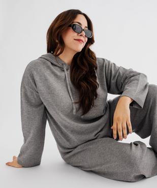 Pull à capuche coupe loose en fine maille femme vue1 - GEMO (G TAILLE) - GEMO