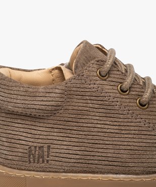 Chaussures premiers pas fille unies en cuir effet velours - NA! vue6 - NA! - GEMO